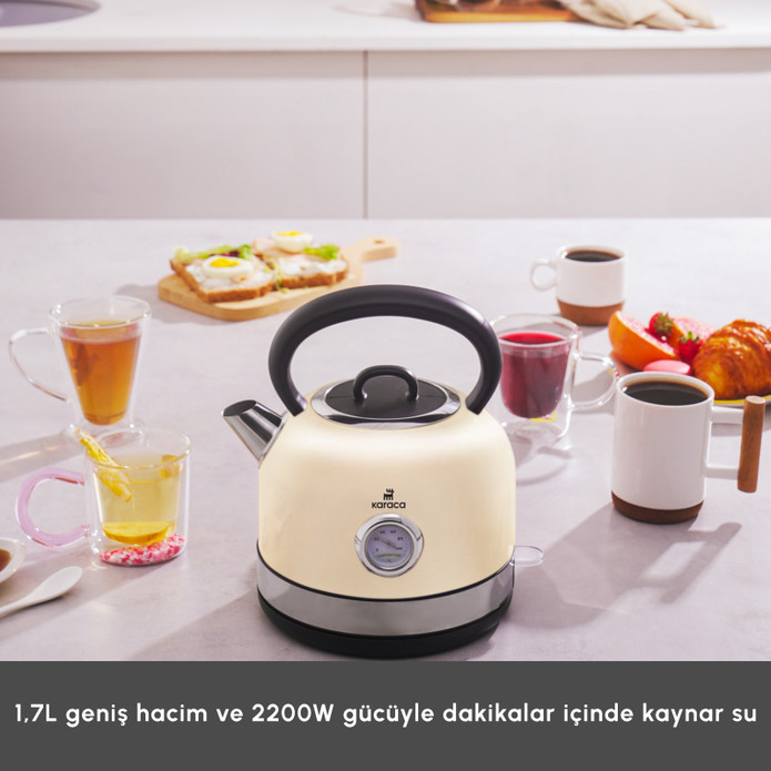 Karaca Retro 2202 Su Isıtıcısı Krem 2200W 