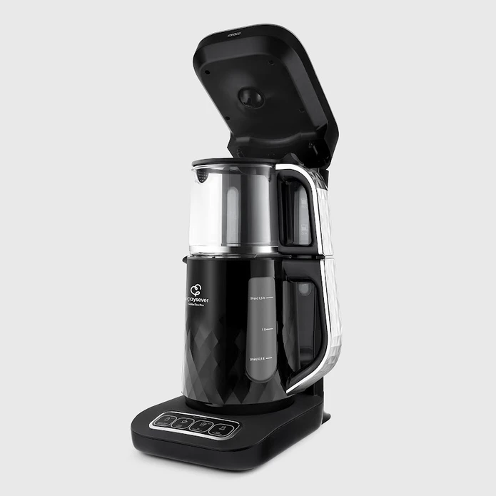 Karaca Çaysever Robotea Pro Quartz 4 in 1 Konuşan Çay Makinesi Black Chrome