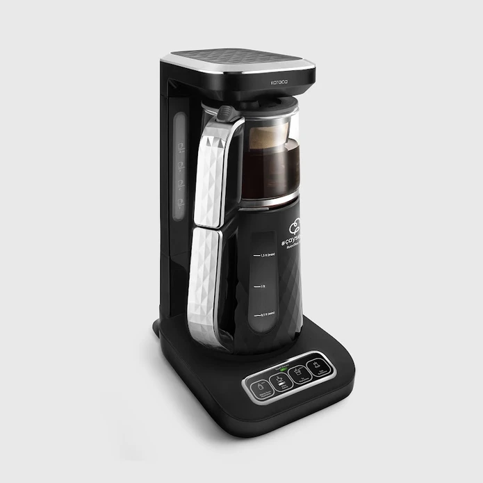 Karaca Çaysever Robotea Pro Quartz 4 in 1 Konuşan Çay Makinesi Black Chrome