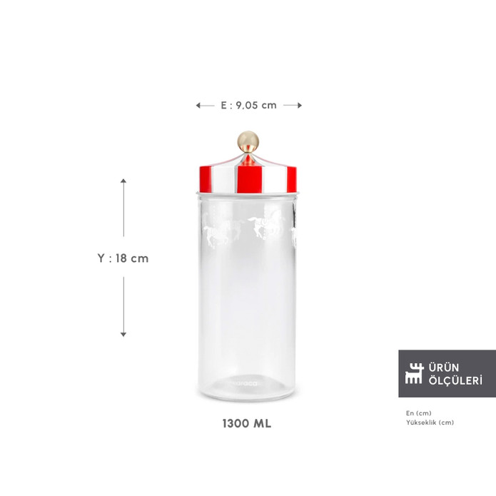 Karaca Karnaval Cam Saklama Kabı 1300 Ml 