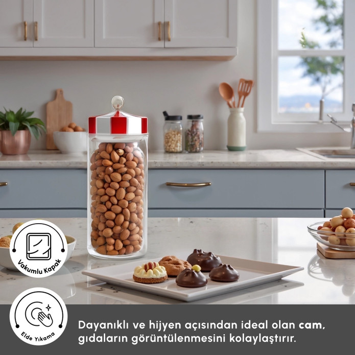 Karaca Karnaval Cam Saklama Kabı 1300 Ml 