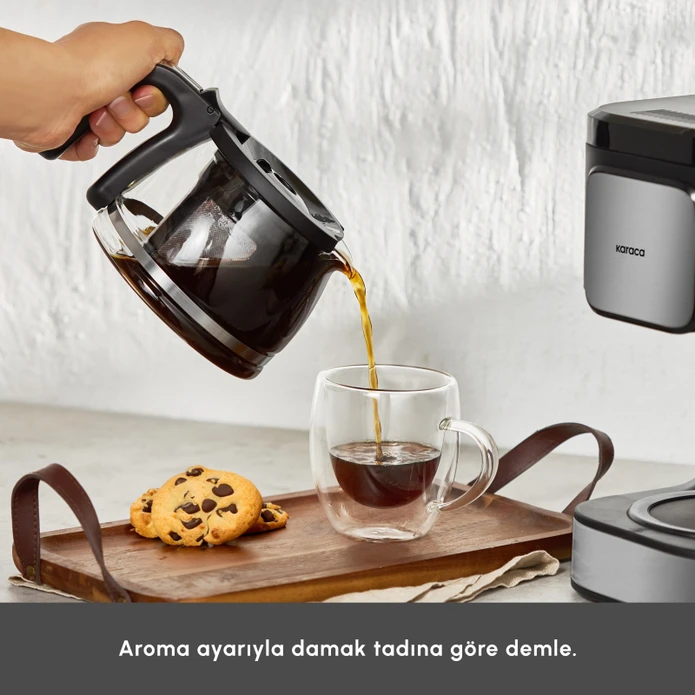 Karaca Just Coffee Aroma 2 in 1 Filtre Kahve ve Çay Demleme Makinesi Inox