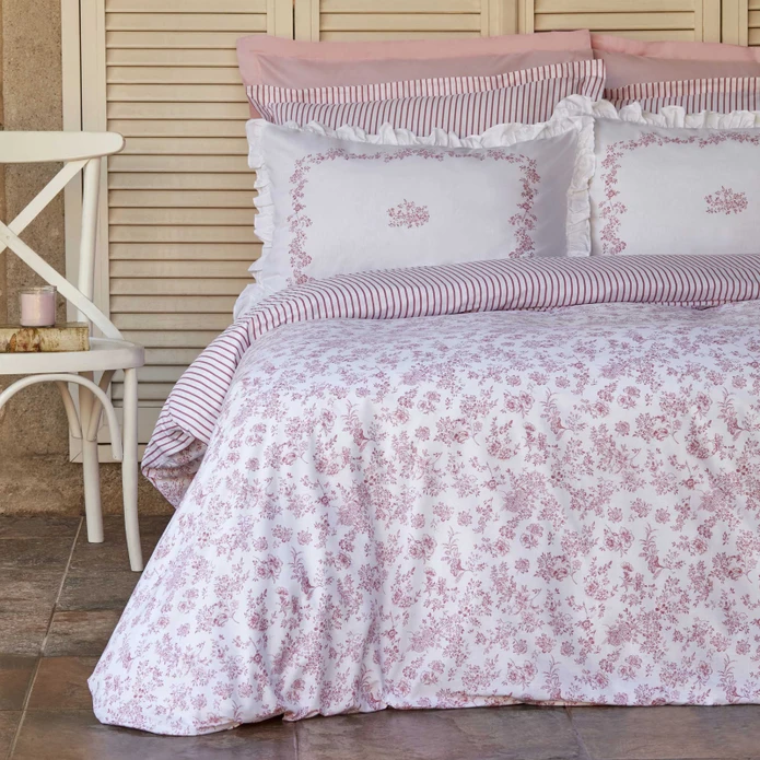 Karaca Home Versay Tek Kişilik Percale Nevresim Takımı Pembe