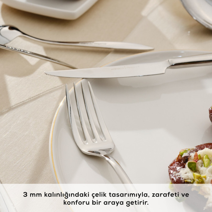 Karaca Novara 84 Parça 12 Kişilik Elegance Çatal Kaşık Bıçak Kutulu
