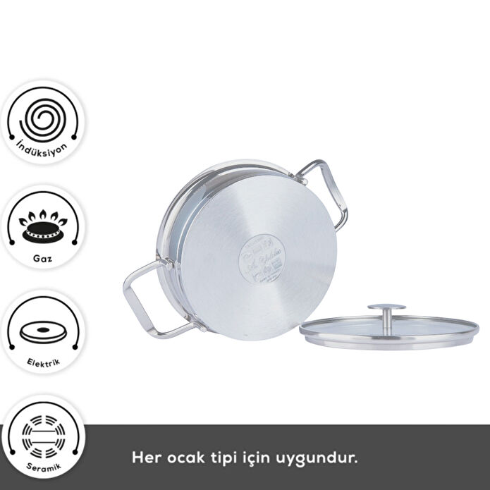 Karaca Vapor New İndüksiyon Tabanlı 6 Parça Çelik Sahan Set