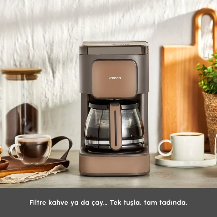 Karaca Just Coffee Aroma 2 in 1 Filtre Kahve Makinesi Walnut Brown