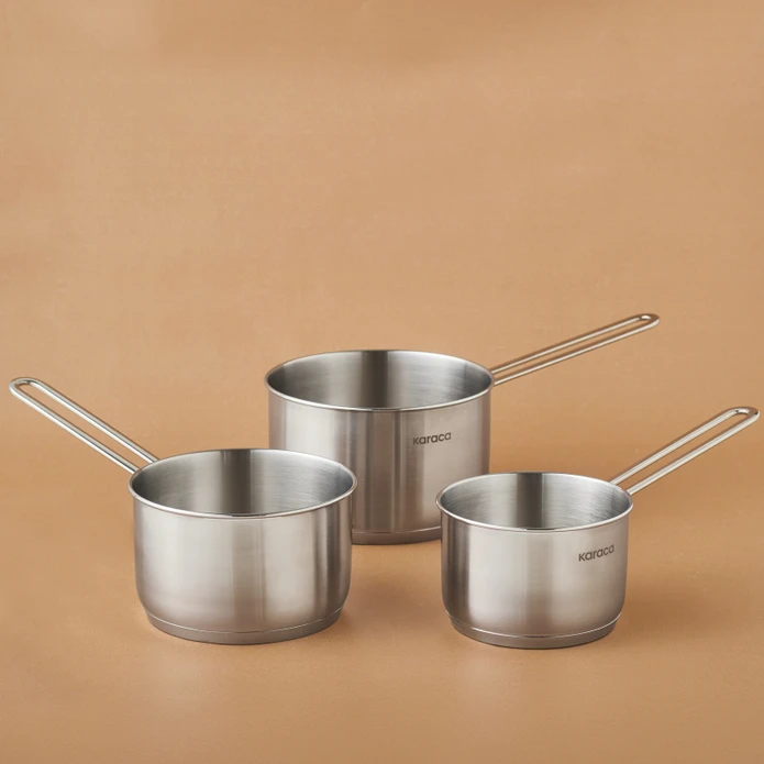 Karaca Fiorino İndüksiyon Tabanlı Çelik 3 Parça Mini Sütlük/Sosluk Set