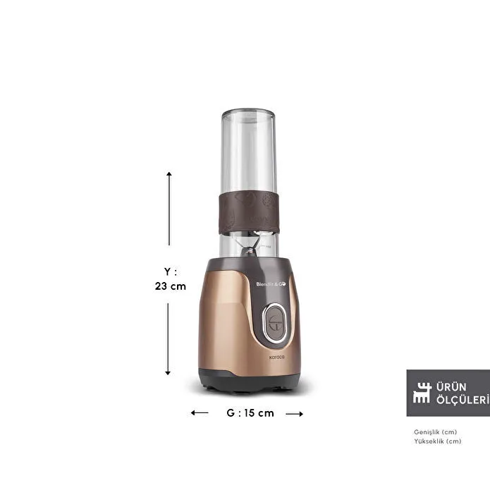 Karaca Blendfit Go Personal Kişisel Smoothie Blender Walnut Brown