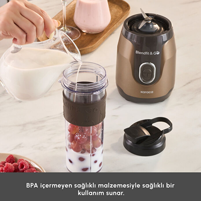 Karaca Blendfit Go Personal Kişisel Smoothie Blender Walnut Brown