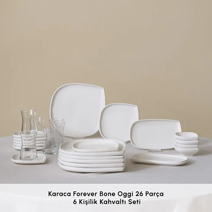 Karaca Forever Bone Oggi 26 Parça 6 Kişilik Kahvaltı Takımı