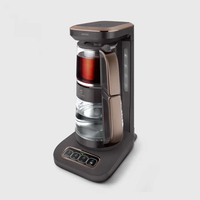 Karaca Çaysever Robotea Pro 4 in 1 Cam Çay Makinesi Walnut Brown