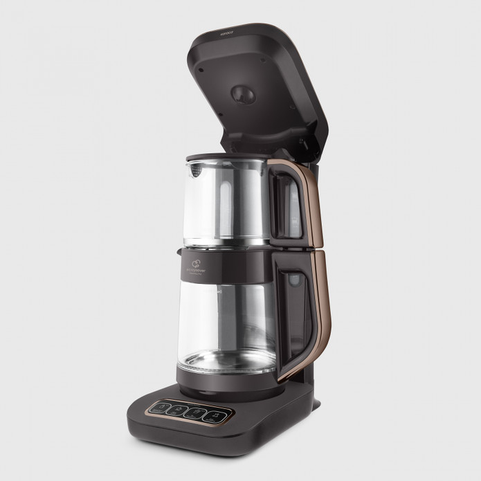 Karaca Çaysever Robotea Pro 4 in 1 Cam Çay Makinesi Walnut Brown