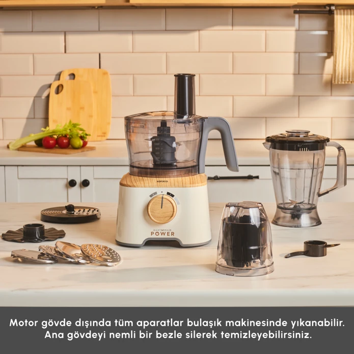Karaca Mastermaid Power Multifunctional 10 in 1 Mutfak Robotu 2000W Wood Craft