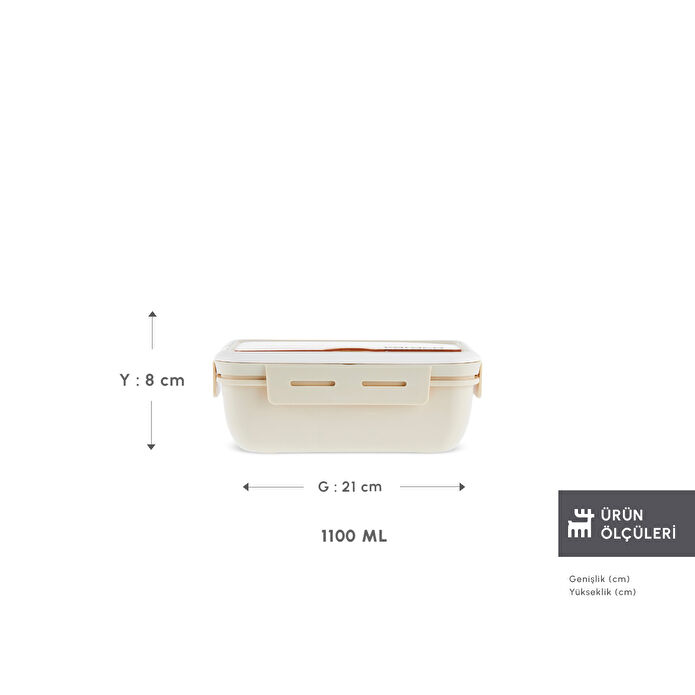 Karaca Fusca Çatal Kaşıklı Lunch Box Krem