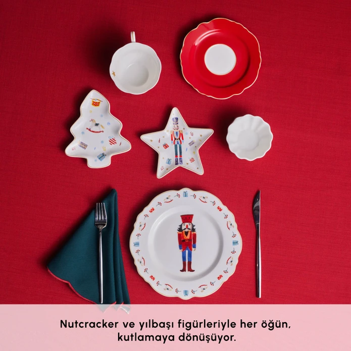 Karaca New Year Yılbaşı Nutcracker 20 Parça 4 Kişilik Kahvaltı Takımı
