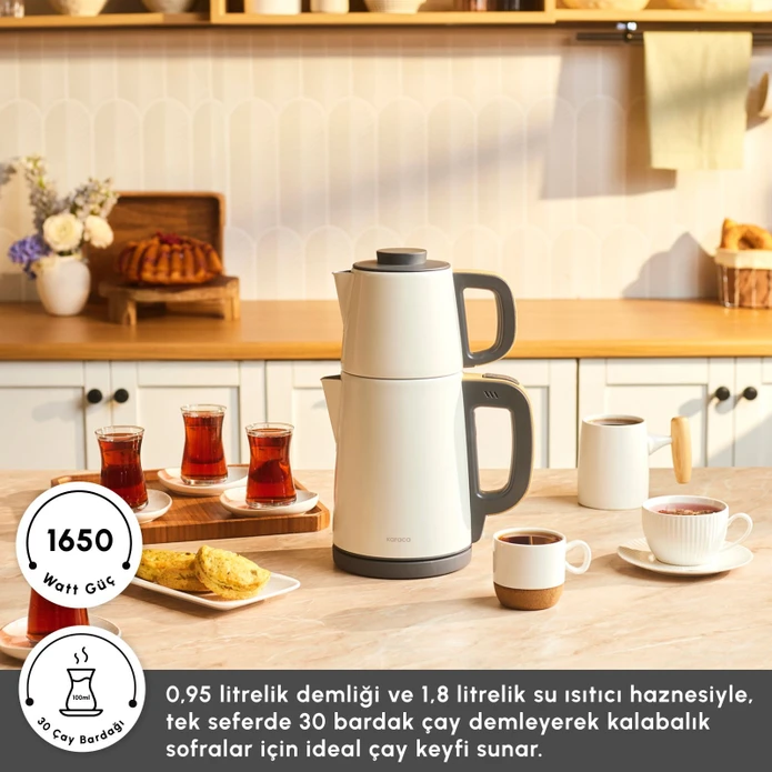 Karaca Tea Break 2 in 1 Çelik Çay Makinesi  Wood Craft