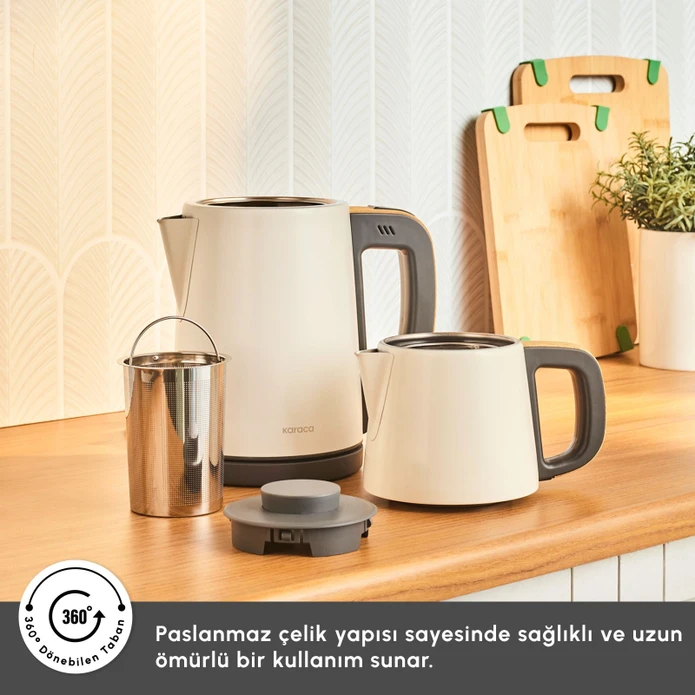 Karaca Tea Break 2 in 1 Çelik Çay Makinesi  Wood Craft
