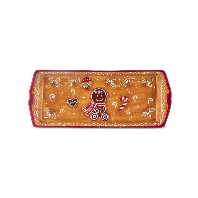 Karaca New Year Yılbaşı Gingerbread Kayık Tabak 35 Cm