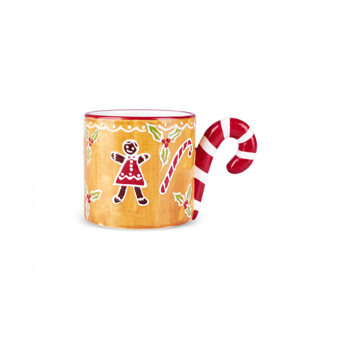 Karaca New Year Yılbaşı Gingerbread Candy Handle Kupa 460 Ml