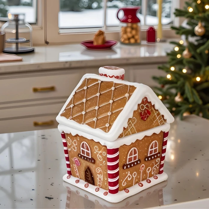 Karaca New Year Yılbaşı Gingerbread House Saklama Kabı 15 Cm 