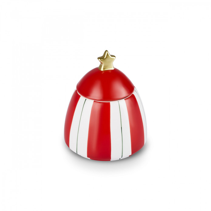 Karaca New Year Yılbaşı Candy Stripe Saklama Kabı 14 Cm