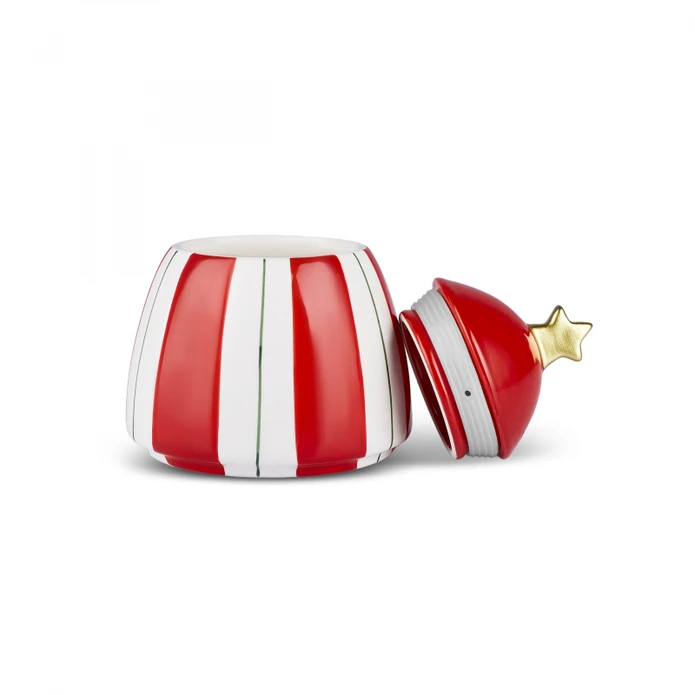 Karaca New Year Yılbaşı Candy Stripe Saklama Kabı 14 Cm