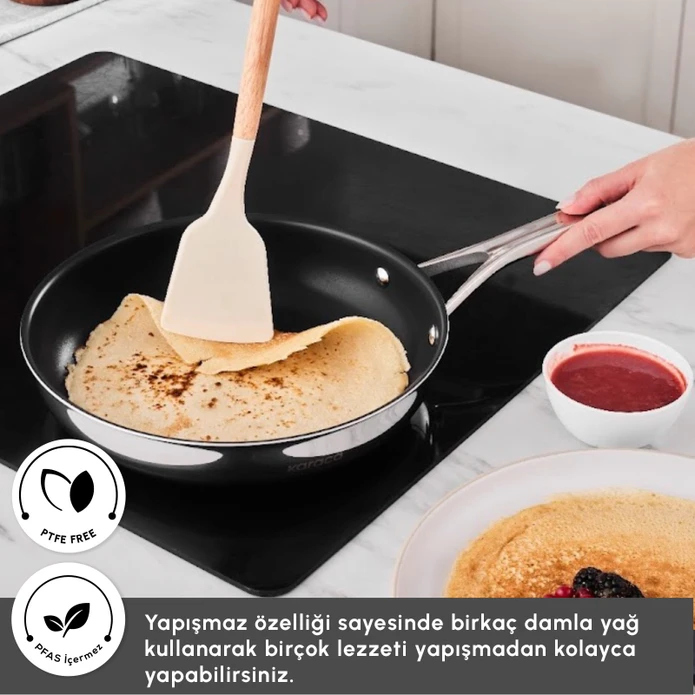 Karaca Plasma Steel 3Ply İndüksiyon Tabanlı Çelik Tava 24 Cm