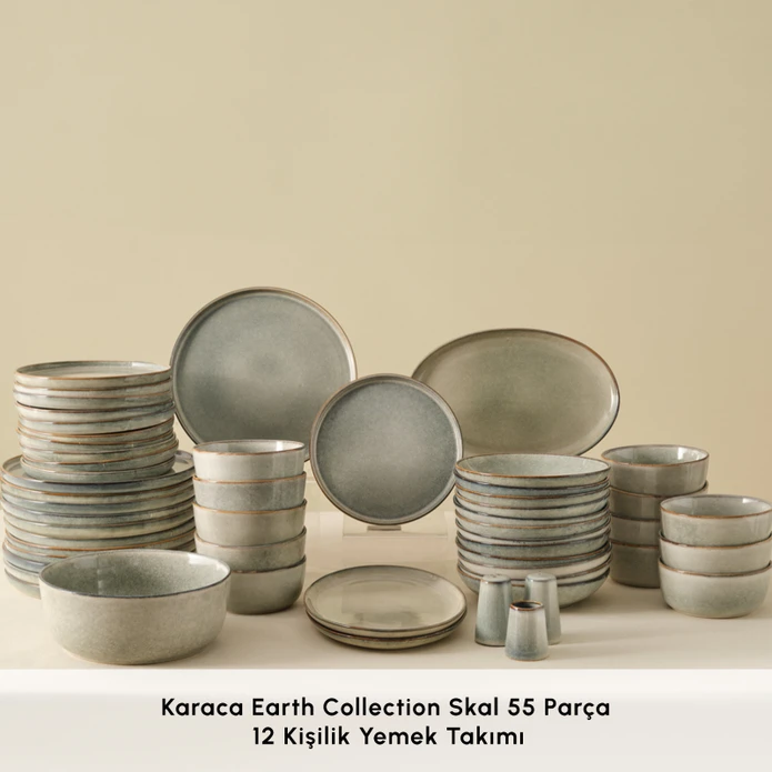 Karaca Earth Collection Skal 55 Parça 12 Kişilik Yemek Takımı 