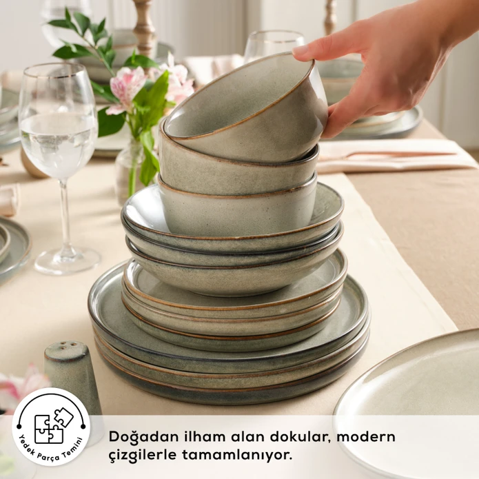 Karaca Earth Collection Skal 55 Parça 12 Kişilik Yemek Takımı 