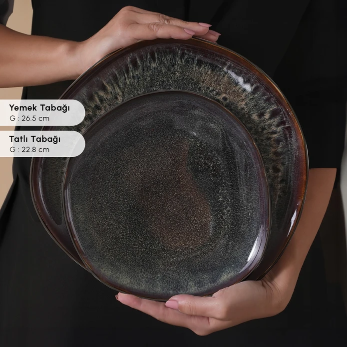 Karaca Earth Collection Galactic 55 Parça 12 Kişilik Yemek Takımı Siyah