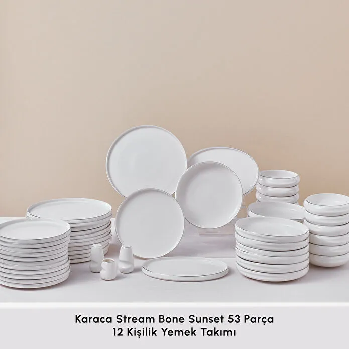 Karaca Stream Bone Sunset 53 Parça 12 Kişilik Yemek Takımı Platin