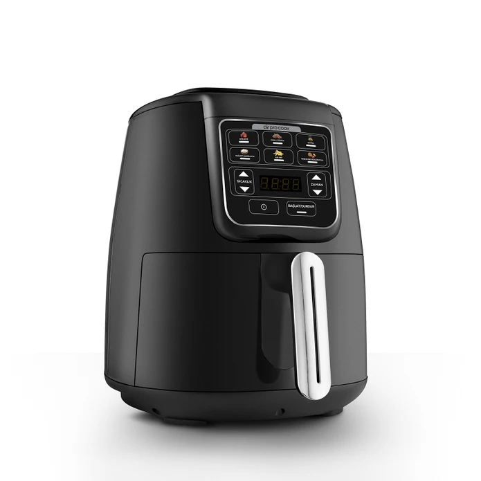 Karaca Air Pro Cook Köz Steel XL Çelik Hazneli Airfryer Black Silver