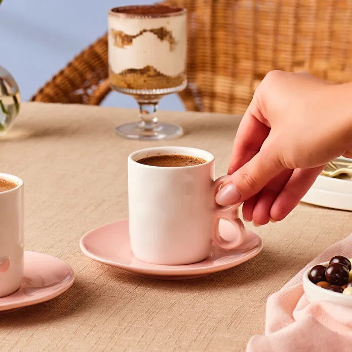 Karaca Ribbon 2 Kişilik Kahve Fincanı 110 ml Pembe