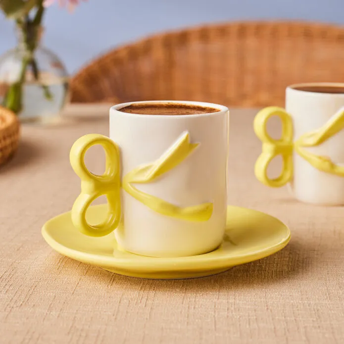 Karaca Ribbon 2 Kişilik Kahve Fincanı 110 ml Sarı