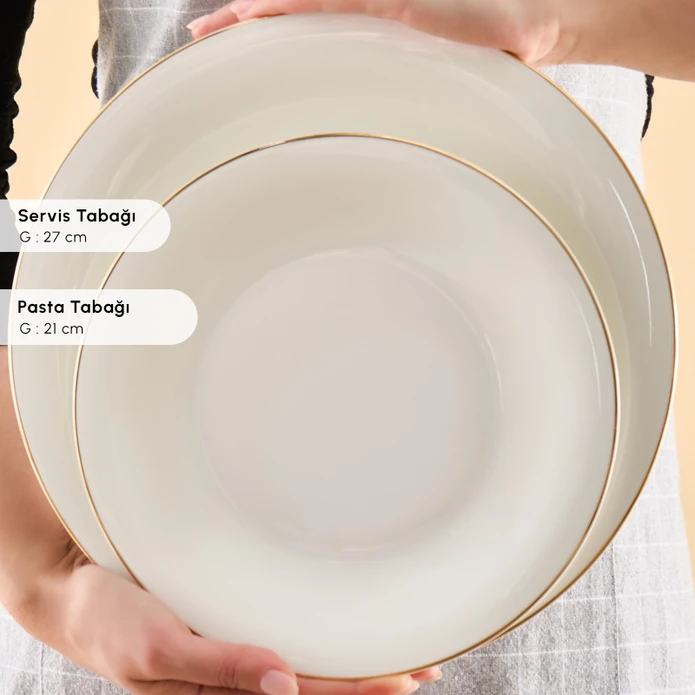 Karaca Fine Pearl Fame 55 Parça 12 Kişilik Yemek Takımı Gold 