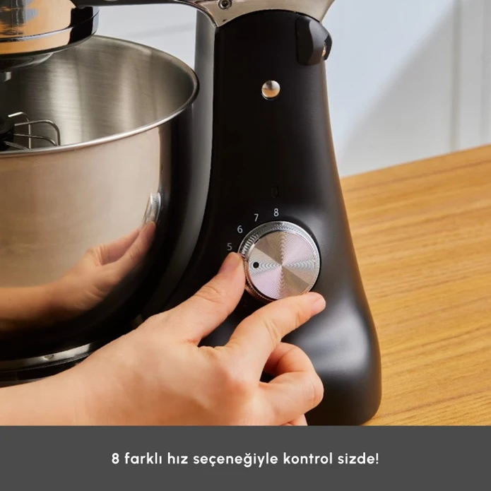 Karaca Multicast Plus Döküm Kıyma Çekme/Sucuk-Sosis/İçli Köfte/ Kurabiye Aparatlı Hamur Yoğurma Makinesi Black 5L