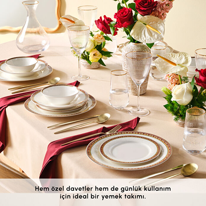 Karaca Elegance Bone Suzan 24 Parça 6 Kişilik Yemek Takımı