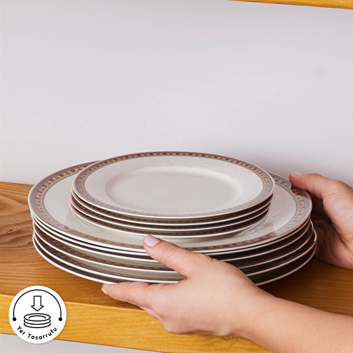 Karaca Elegance Bone Suzan 24 Parça 6 Kişilik Yemek Takımı