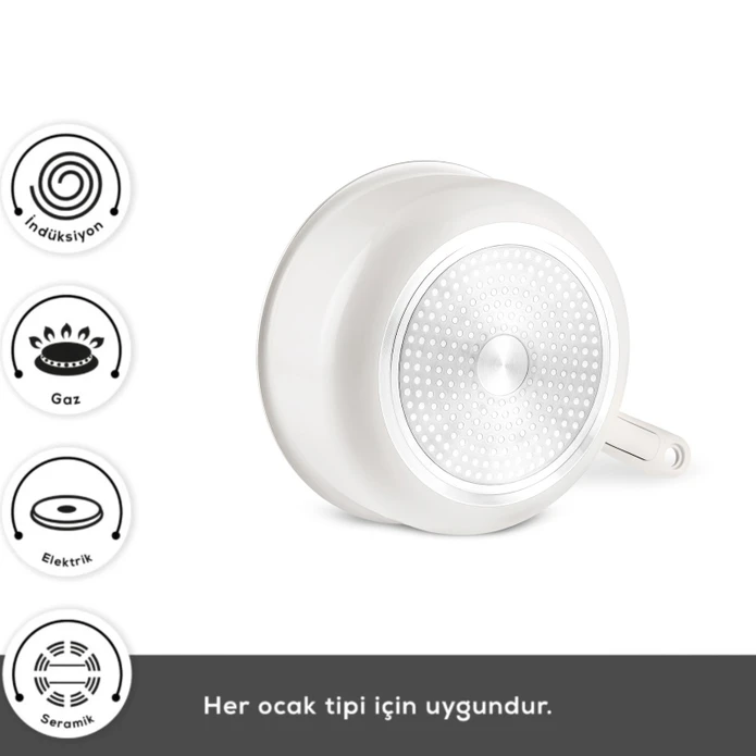 Karaca Swiss Crystal Almond Cream Easy Clip 7 Parça İndüksiyon Tabanlı Tencere Seti
