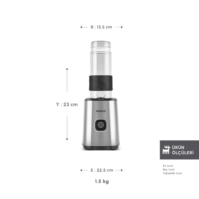 Karaca Smoothie On The Go Personal Kişisel Smoothie Blender Inox