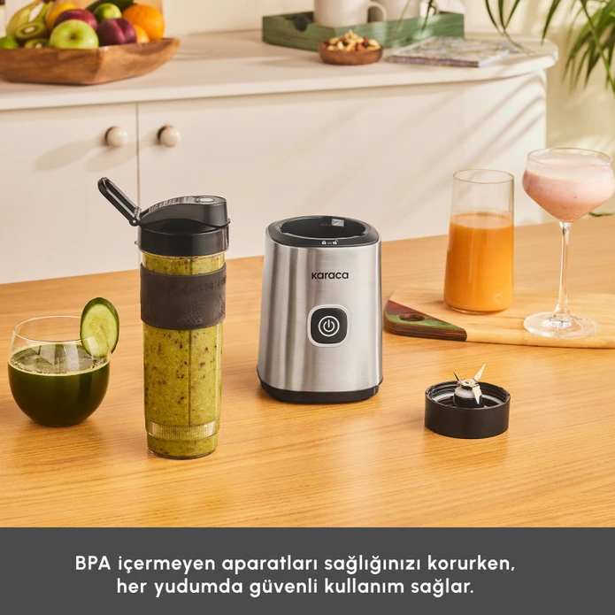 Karaca Smoothie On The Go Personal Kişisel Smoothie Blender Inox