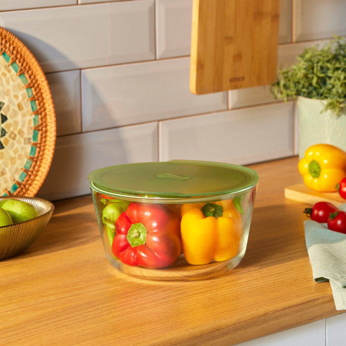 Karaca Green Yuvarlak Cam Saklama Kabı 2700 ml
