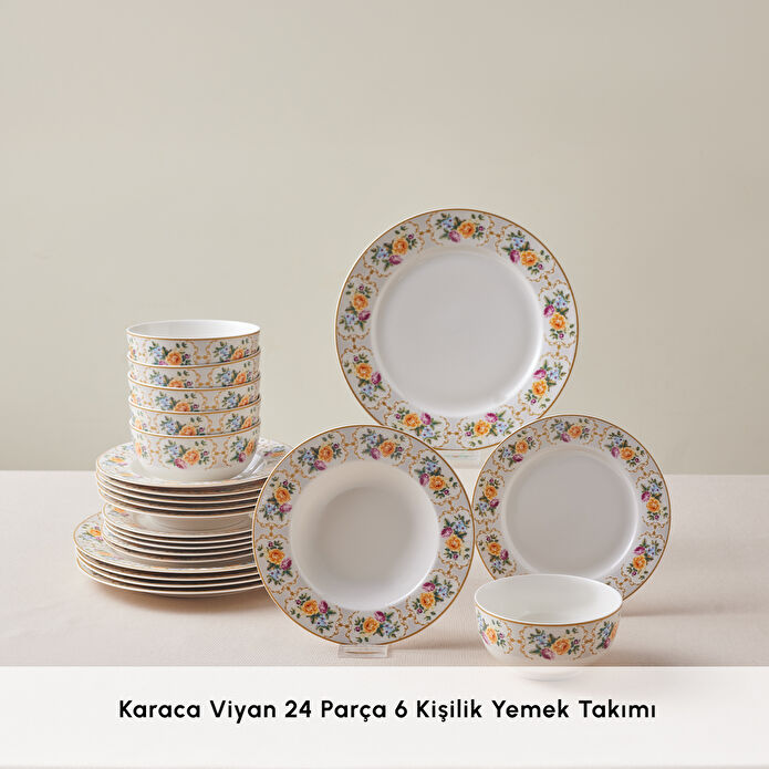 Karaca Forever Bone Viyan 24 Parça 6 Kişilik Yemek Takımı