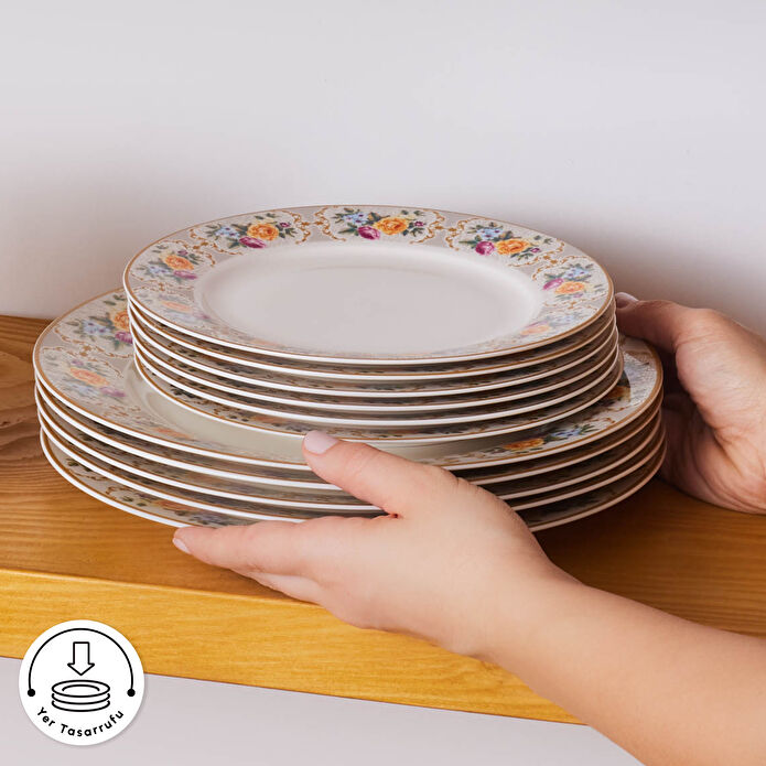 Karaca Forever Bone Viyan 24 Parça 6 Kişilik Yemek Takımı