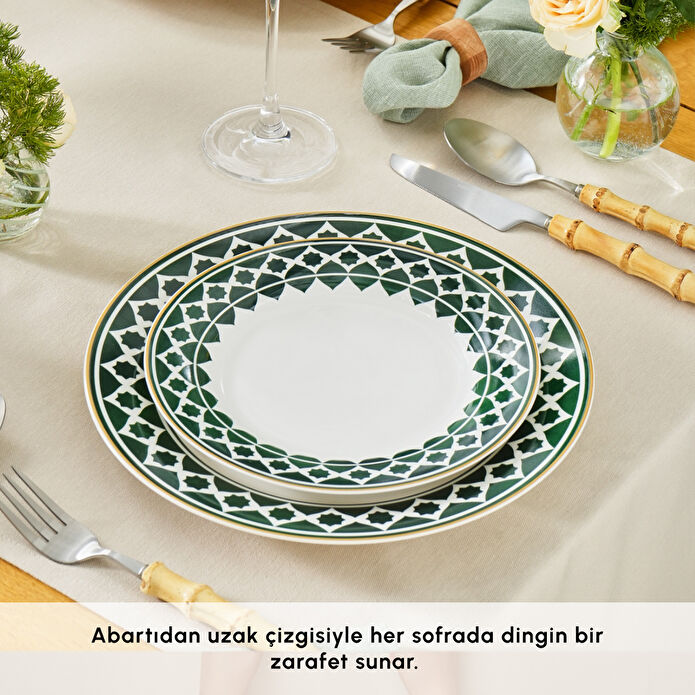 Karaca Forever Bone Bangu 24 Parça 6 Kişilik Yemek Takımı 
