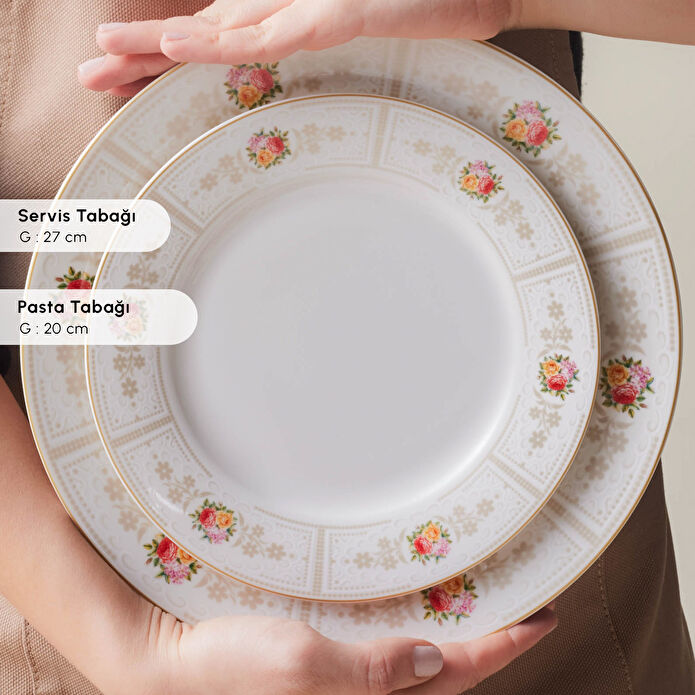 Karaca Forever Bone Reya 24 Parça 6 Kişilik Yemek Takımı