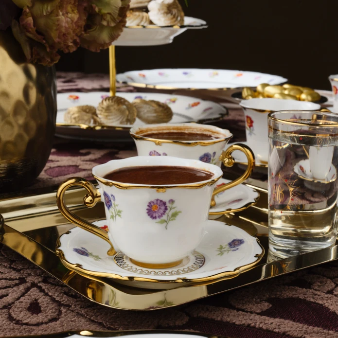 Karaca Royal Bone Diana 6 Kişilik Kahve Fincan Takımı 90 Ml