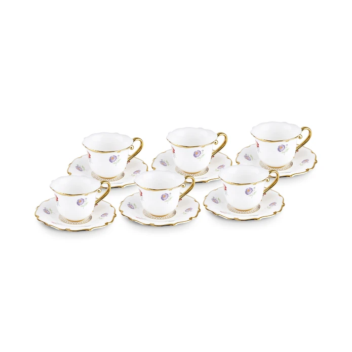Karaca Royal Bone Diana 6 Kişilik Kahve Fincan Takımı 90 Ml