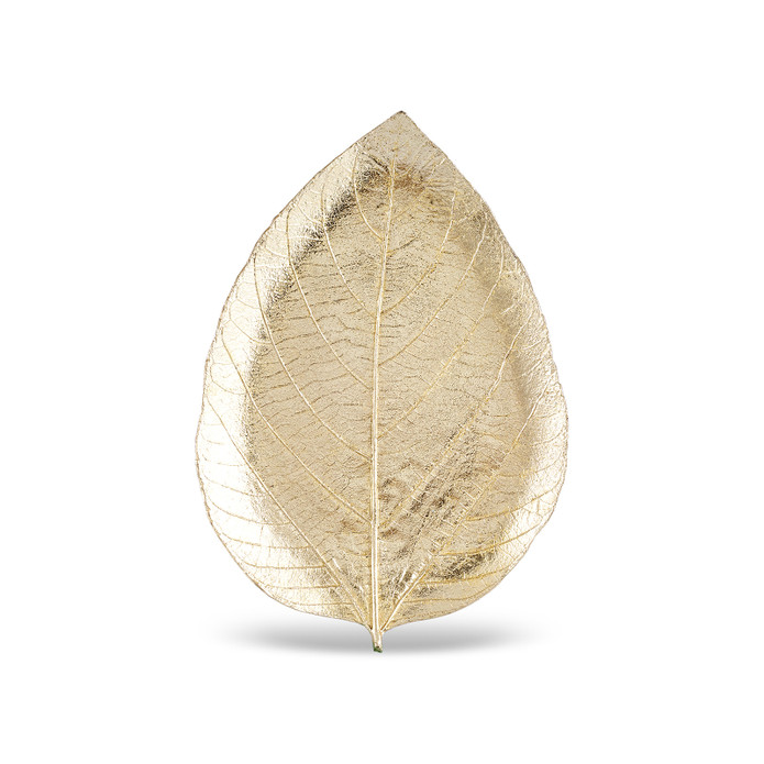 Karaca Leaf Dekoratif Tabak Gold 21x15x2,5 cm