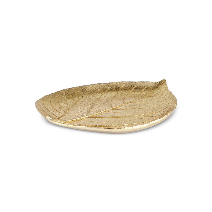 karaca Leaf Dekoratif Tabak Gold 24x18x2,5 cm